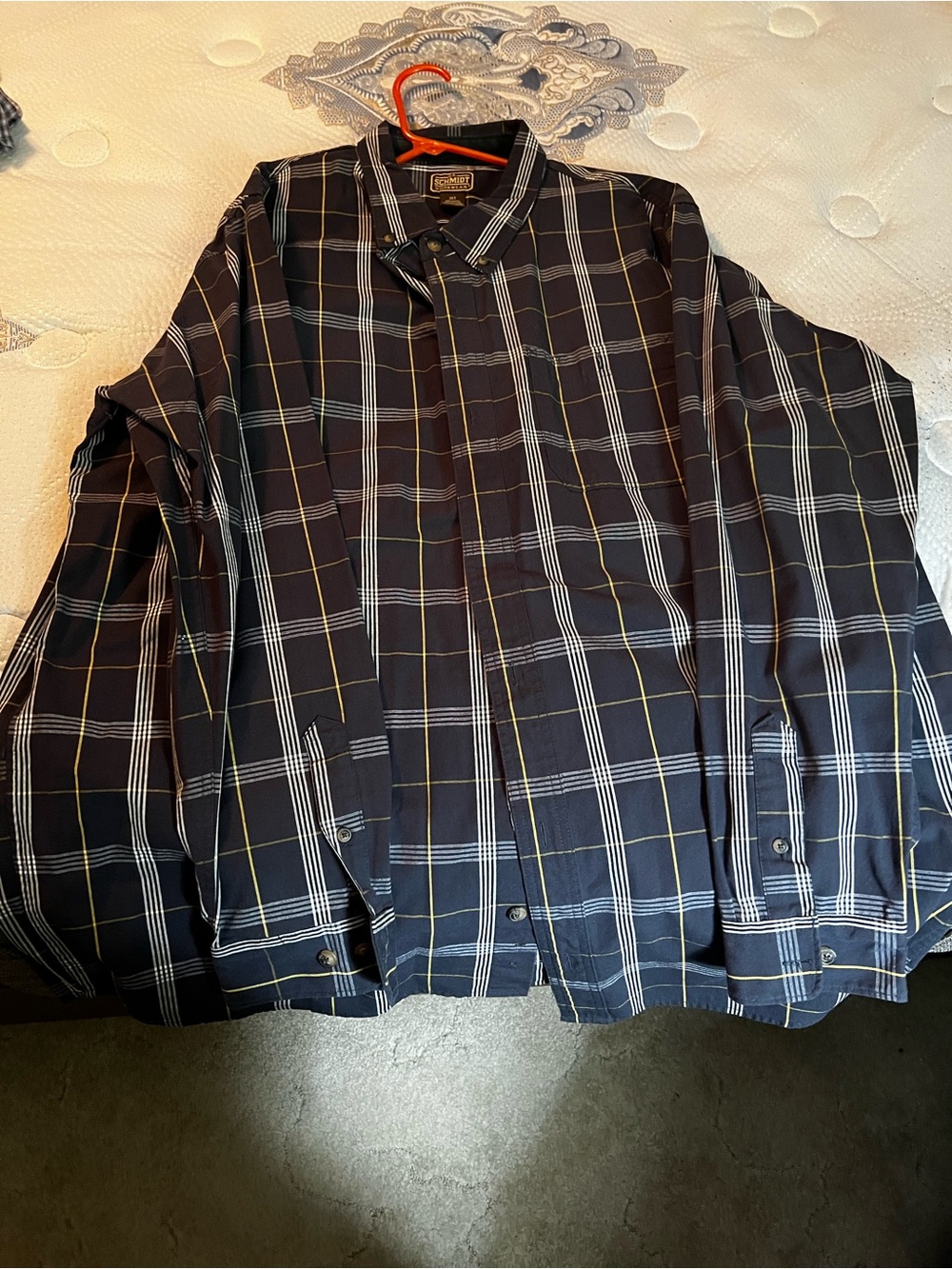 Classic Navy Plaid Button-Up Shirt